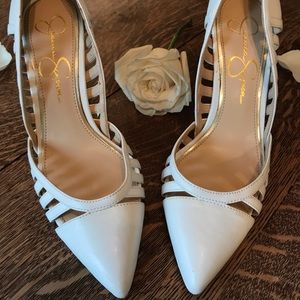 Jessica Simpson White Heels